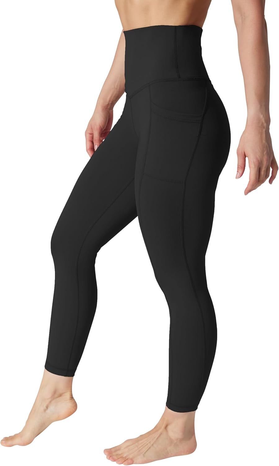 Super High Waist Elastic Free Ankle Legging with Side Pocket
